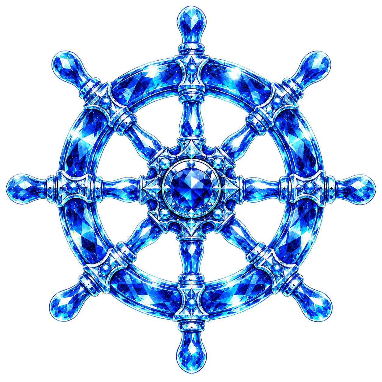 Timão de cristal azul com joia azul do Pacote Inicial Diamond